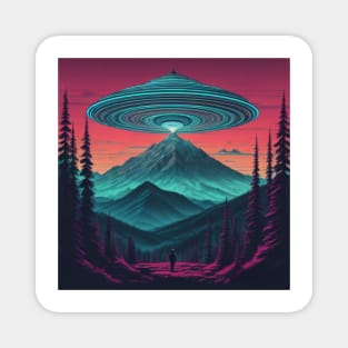 UFO Chronicles Podcast - UFO Glitch Artwork V7 Magnet