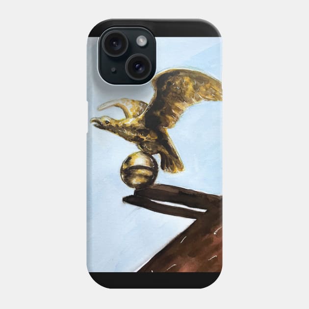 Golden Eagle Watercolor Painting Phone Case by Lady Lilac