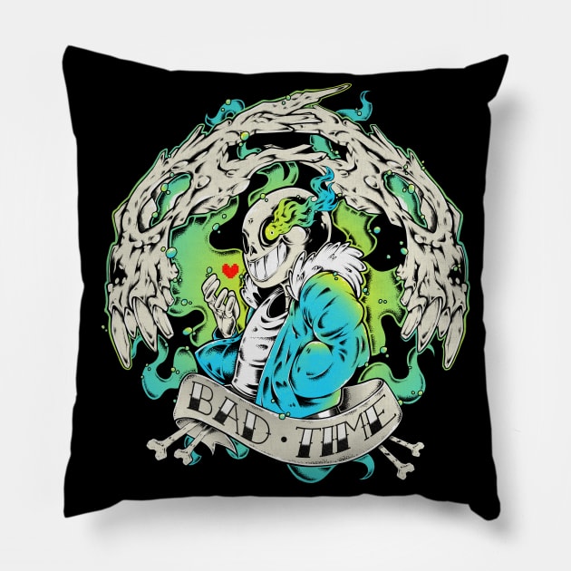 Bad Time Pillow by Fearcheck