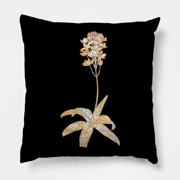 Gold Prism Mosaic Sun Star Botanical Illustration Pillow by Holy Rock Design