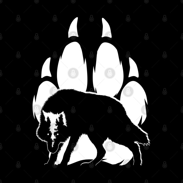 Wolf silhouette and paw by TMBTM