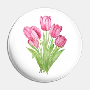 pink tulips watercolor Pin