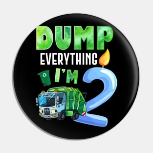 Recycling Trash 2 Years Old Garbage Truck 2nd Birthday Kids Pin