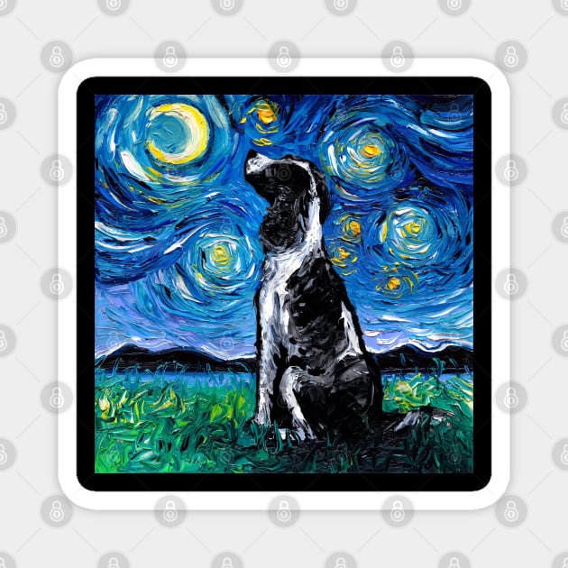 Black and White English Springer Spaniel Night Magnet by sagittariusgallery