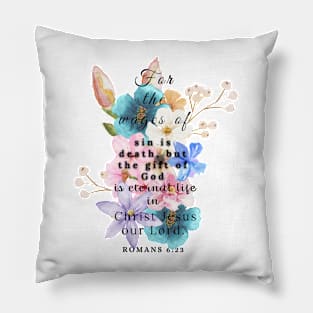 Romans 6:23, Famous Bible Verses. Pillow