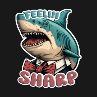 Feeling Sharp | Funny Dapper Shark T-Shirt