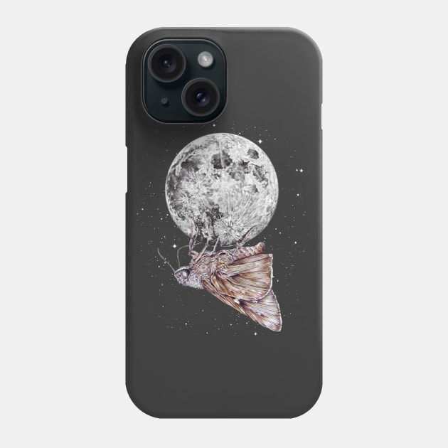 The Moth and The Moon Phone Case by jamesormiston