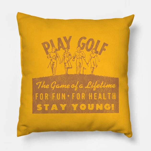 Play Golf Pillow by KevShults