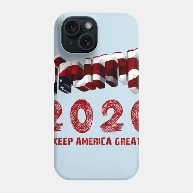 Trump 2020 Keep America Great USA Flag Phone Case by key_ro