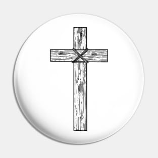 Wooden cross Pin