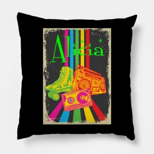 Alicia Vintage 80's Skates Boombox Pillow