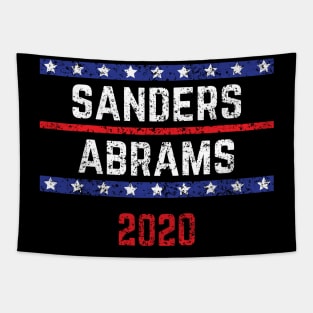 Bernie Sanders 2020 and Stacy Abrams on the One Ticket Vintage Distressed Tapestry