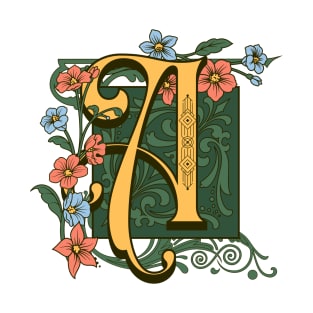 Floral Design, Calligraphy Of Letter  A T-Shirt