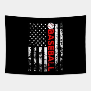 American Flag Baseball Team Gift Tapestry