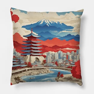 Daejeon South Korea Travel Tourism Retro Vintage Pillow