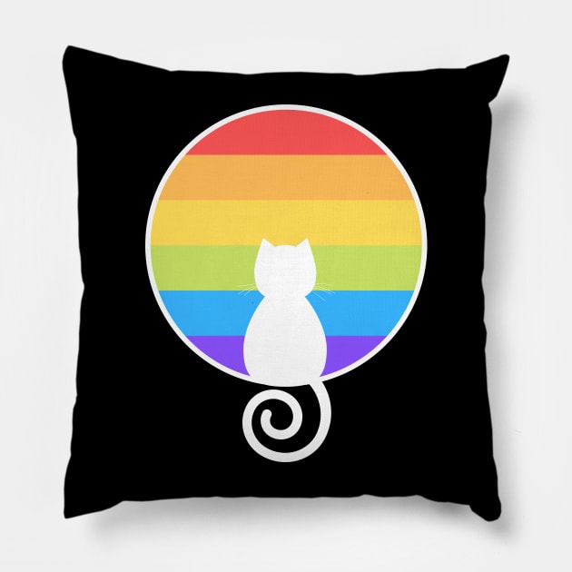 Proud Cat LGBTQ Pillow by Mey Designs