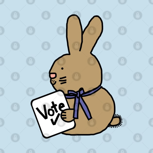 Cute Bunny Rabbit with Vote Sign by ellenhenryart
