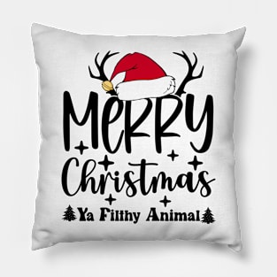 merry christmas ya filthy animal Pillow