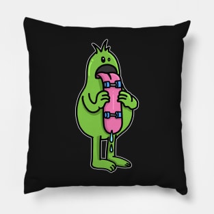 Skateboard Monster Big Tongue Skateboarding Gift Pillow