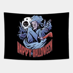 Spooky Halloween Witchcraft Tapestry