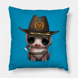 Cute Zombie Hunter Baby Pig Pillow