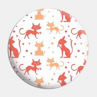 Cat, Animal, Dots, Silhoutte, Color, Pet, Active, Gift Pin