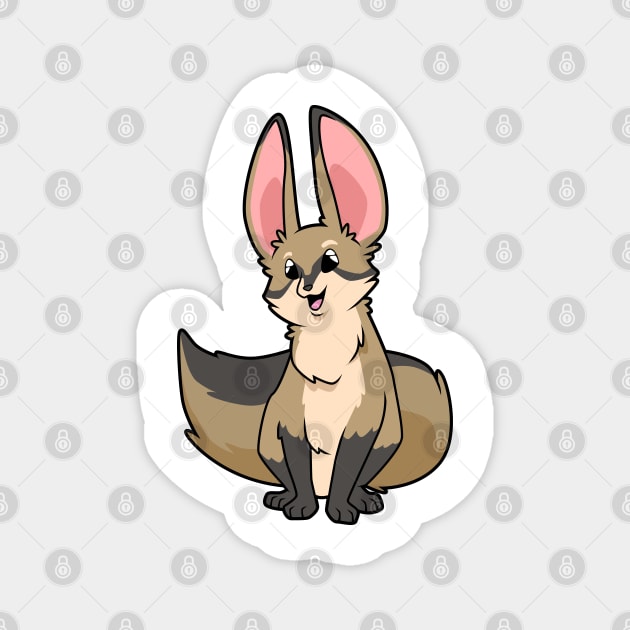 Kawaii Bat-eared fox Magnet by Modern Medieval Design