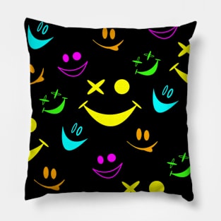 Neon Smiles: Radiate Positivity No 2 Pillow