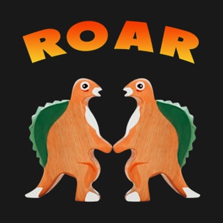 Cute Dinosaur Backtoschool Quote Roar Heart Orange T-Shirt