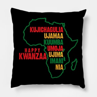 Happy Kwanzaa, The Seven Principles of Kwanzaa Pillow