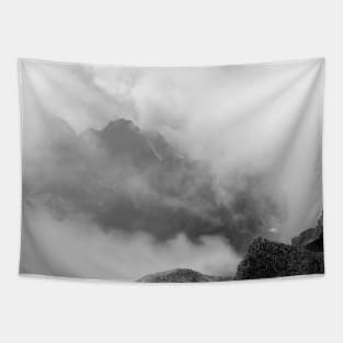 Mountains Clouds Fog Alpine Landscape Tapestry