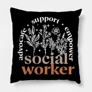 Advocate Support Empower Groovy Social Worker gruadiation Pillow