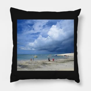 Cloudy Day at the Beach in Zanzibar Pillow