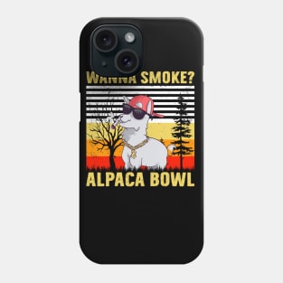 Wanna Smoke Alpaca Bowl Vintage Retro Alpaca Lover Gift Phone Case