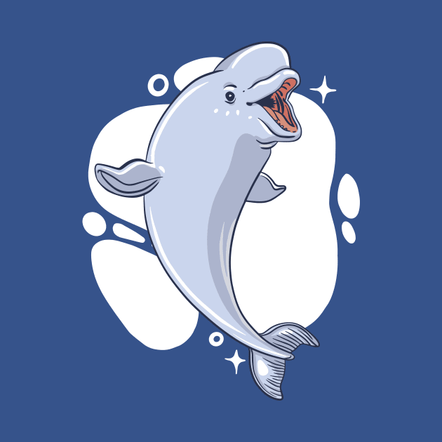 Cute Beluga Whale Illustration by SLAG_Creative