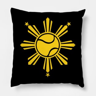 CoVA Tennis - Coastal Virginia Tennis Ball and Beach Waves Logo Design with Philippines Sun and Stars Pillow