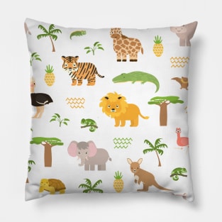 Safari cute cartoon animals Pillow