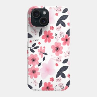 Cherry Blossom Whimsy: A Soft-Edged Floral Pattern Phone Case