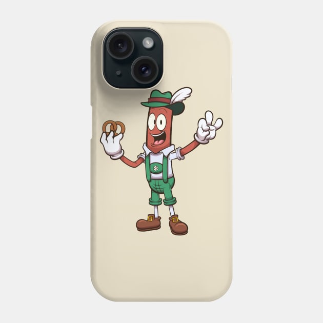 Oktoberfest Sausage With Pretzel Phone Case by TheMaskedTooner