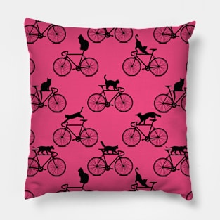 Cat Bike Pattern Pillow