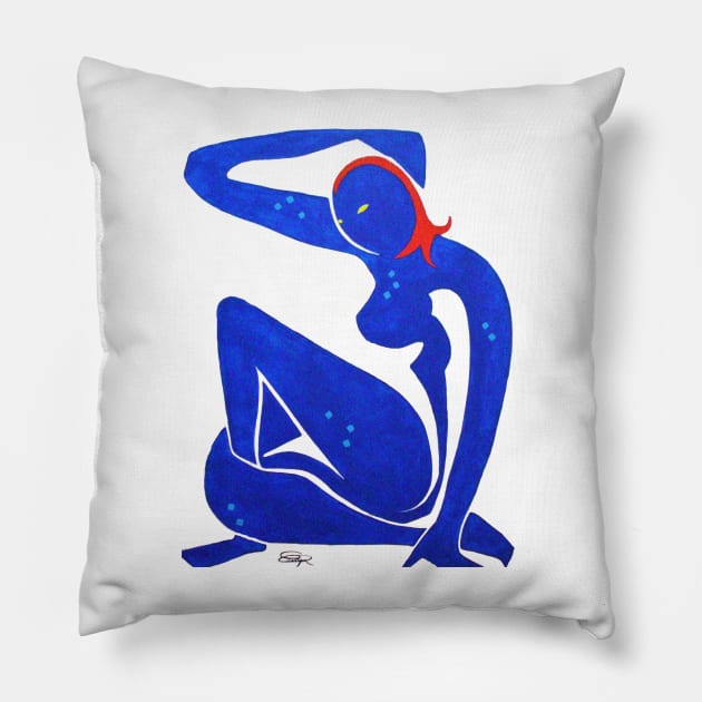 Blue Mutant Pillow by redroachart