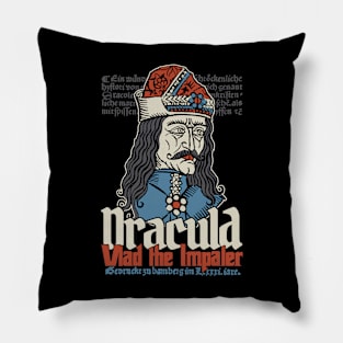 Antique Portrait of Vlad III Vampire Pillow