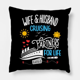 Wife & Husband Cruising Partners For Life Honeymoon Pillow