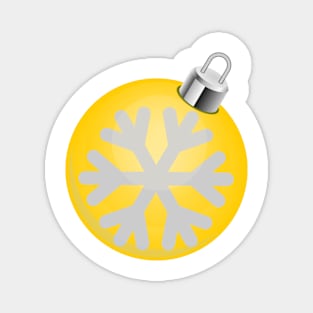 Yellow Christmas bauble Magnet