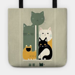 Whiskered Whimsy: Abstract Portraits of Feline Charm Tote