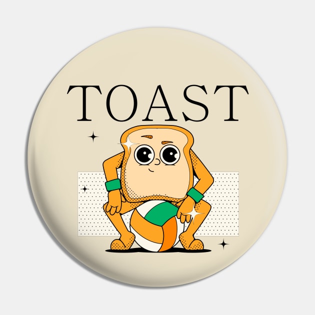 Hand Drawn Toast Fun Pin by Mako Design 