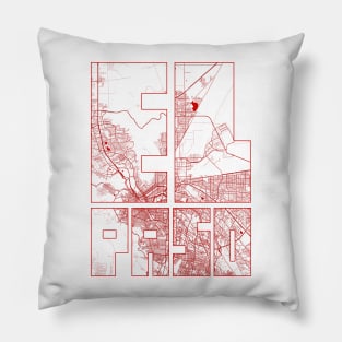 El Paso, USA City Map Typography - Oriental Pillow