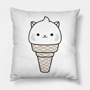 Cute cartoon ice cream cone kitten Pillow