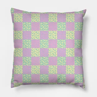 Checkered Love - Pastel Pink, Yellow, Purple and Green Pillow