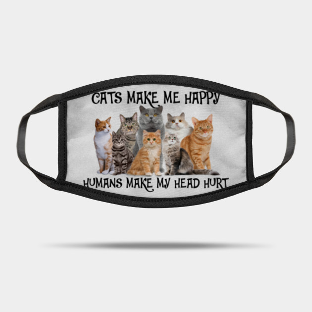 Reusable Washable Face Mask Cute Cats Make Me Happy 100 Cotton